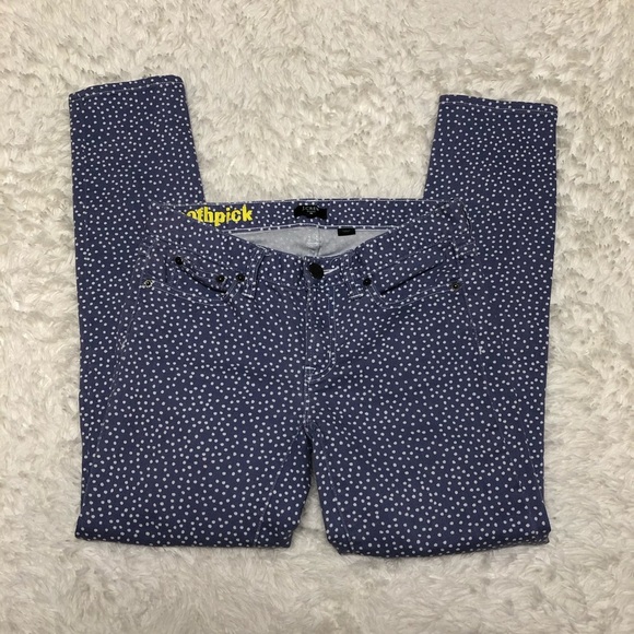 J Crew Purple Polka Dot Toothpick Skinny Jeans - Picture 4 of 7